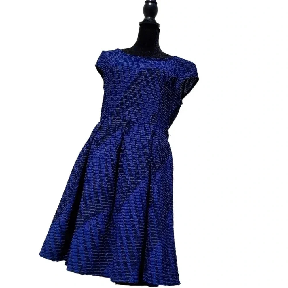 Iz Byer Blue & Black Mini Dress Medium - Picture 3 of 15